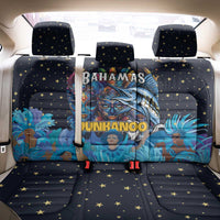 Bahamas Junkanoo Back Car Seat Cover Bahamian Mask Blue Marlin - Wonder Print Shop