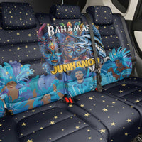 Bahamas Junkanoo Back Car Seat Cover Bahamian Mask Blue Marlin - Wonder Print Shop