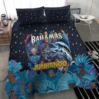 Bahamas Junkanoo Bedding Set Bahamian Mask Blue Marlin - Wonder Print Shop
