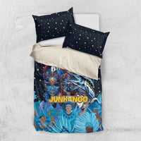 Bahamas Junkanoo Bedding Set Bahamian Mask Blue Marlin - Wonder Print Shop