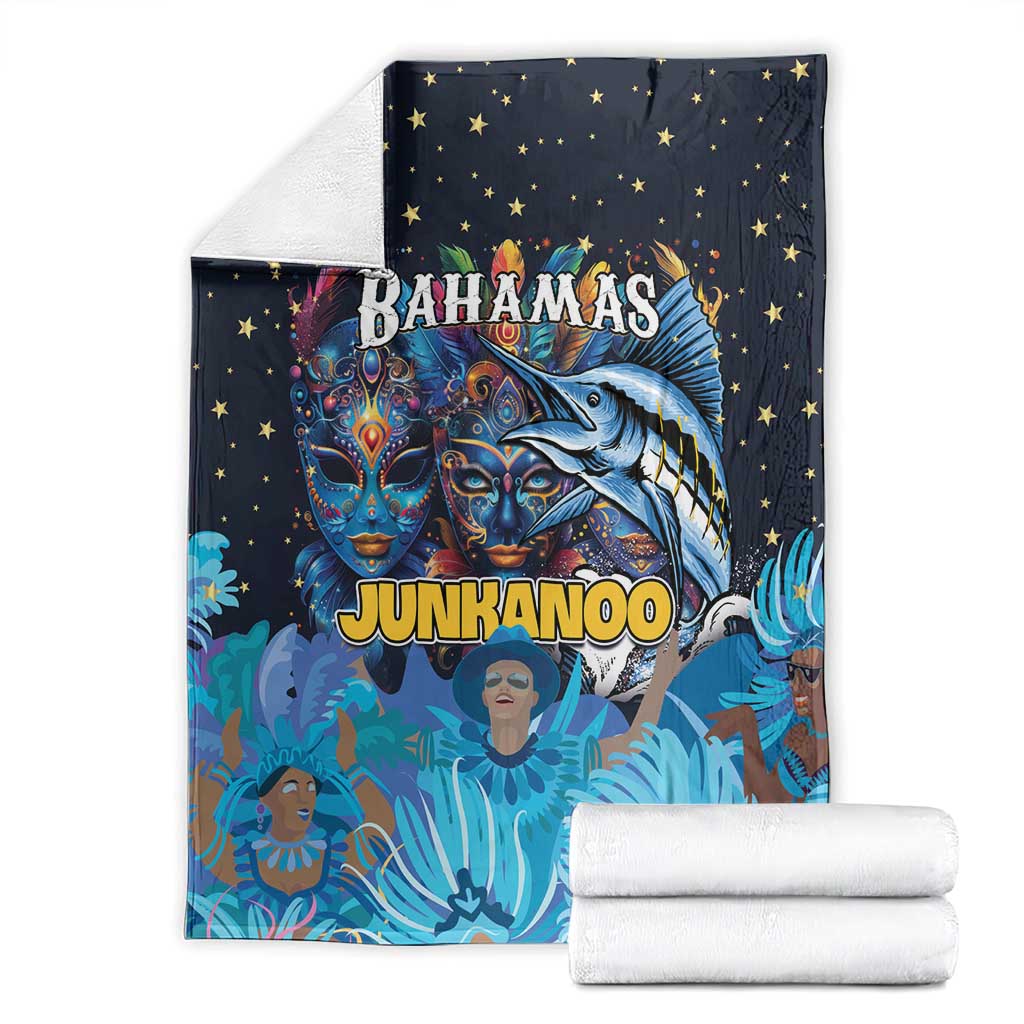Bahamas Junkanoo Blanket Bahamian Mask Blue Marlin