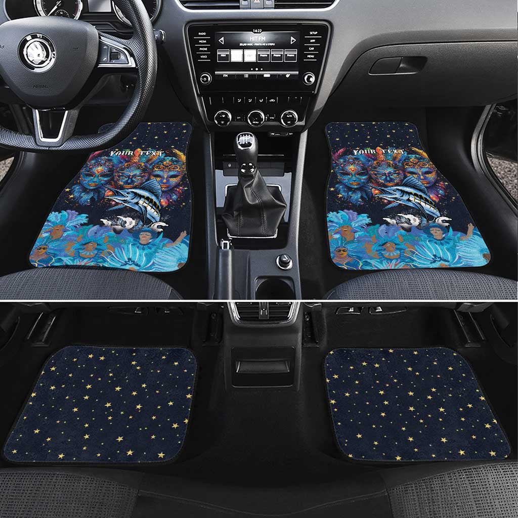 Bahamas Junkanoo Car Mats Bahamian Mask Blue Marlin - Wonder Print Shop