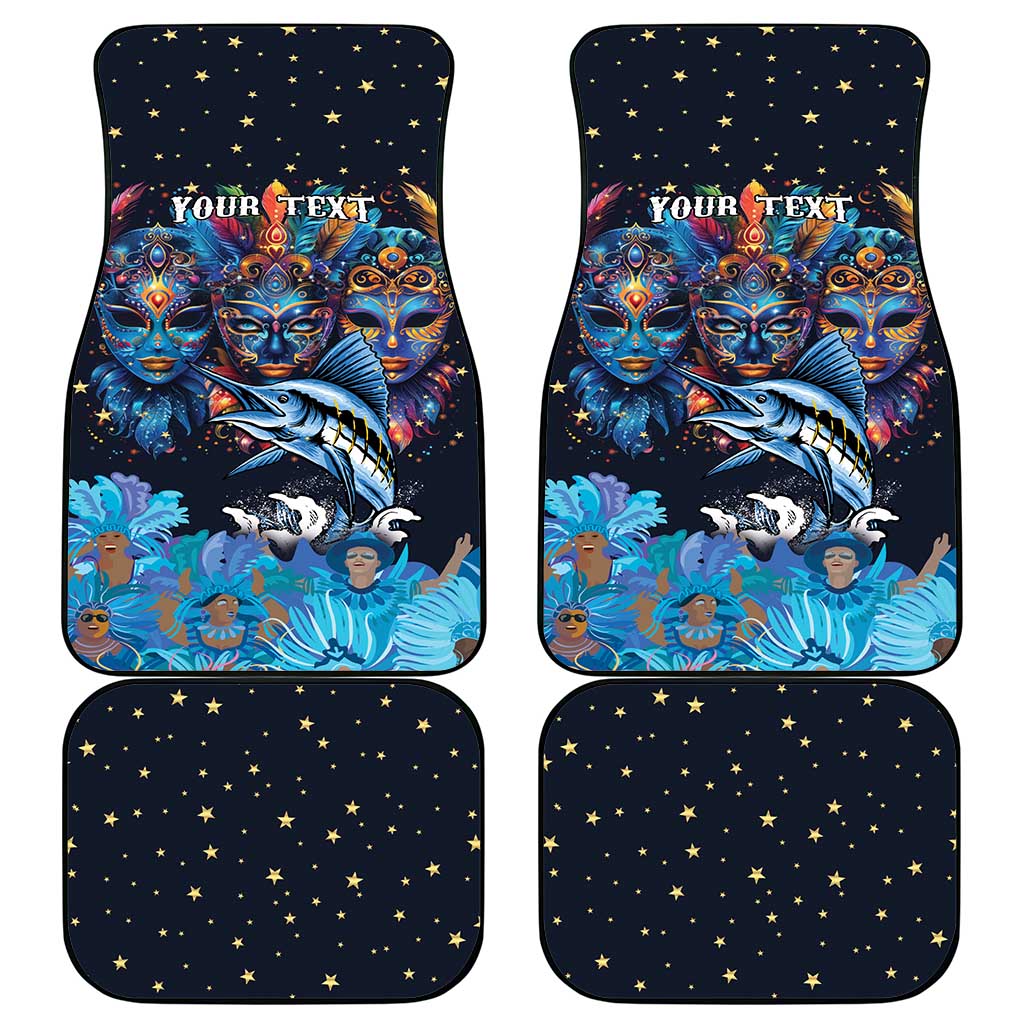 Bahamas Junkanoo Car Mats Bahamian Mask Blue Marlin - Wonder Print Shop