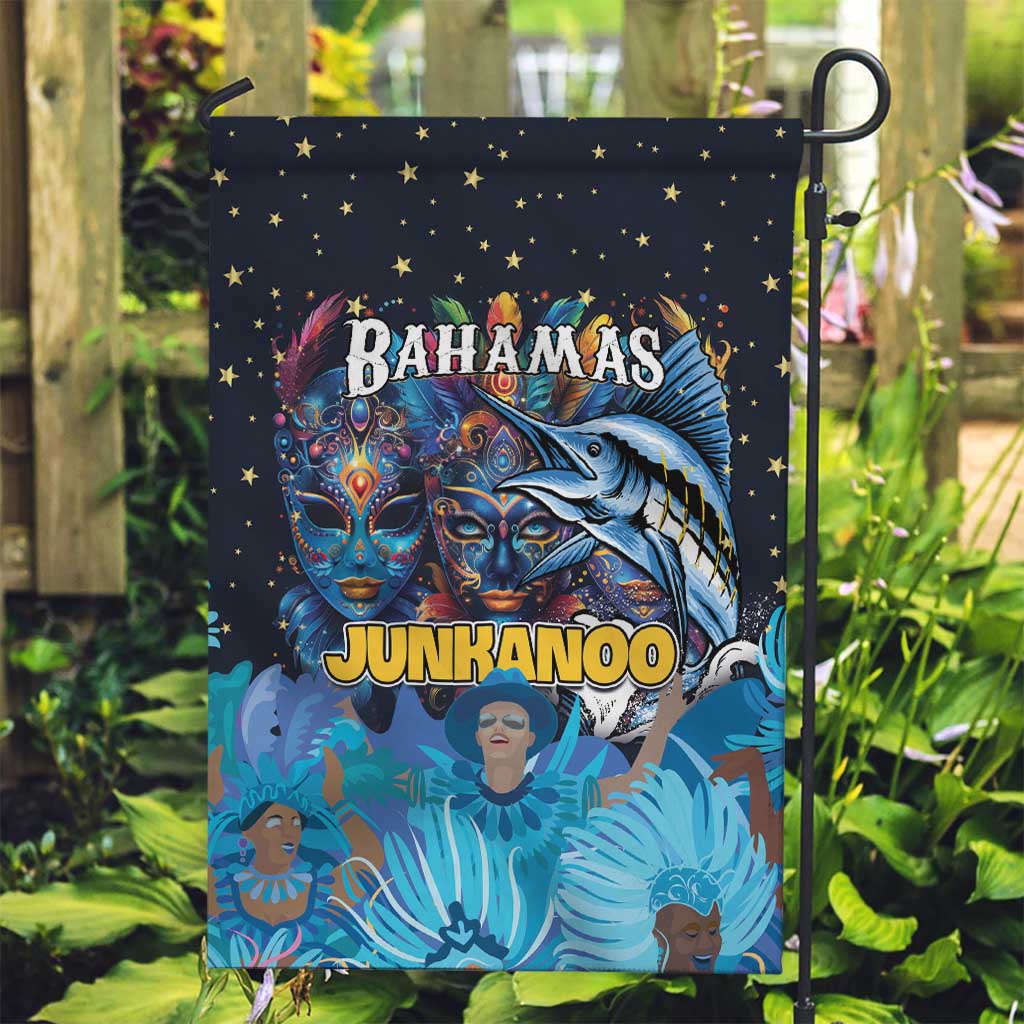 Bahamas Junkanoo Garden Flag Bahamian Mask Blue Marlin - Wonder Print Shop