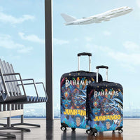 Bahamas Junkanoo Luggage Cover Bahamian Mask Blue Marlin - Wonder Print Shop