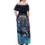 Personalized Bahamas Junkanoo Off Shoulder Maxi Dress Bahamian Mask Blue Marlin - Wonder Print Shop