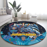 Bahamas Junkanoo Round Carpet Bahamian Mask Blue Marlin