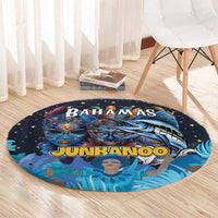 Bahamas Junkanoo Round Carpet Bahamian Mask Blue Marlin