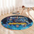 Bahamas Junkanoo Round Carpet Bahamian Mask Blue Marlin