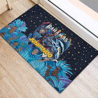 Bahamas Junkanoo Rubber Doormat Bahamian Mask Blue Marlin - Wonder Print Shop