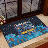 Bahamas Junkanoo Rubber Doormat Bahamian Mask Blue Marlin - Wonder Print Shop
