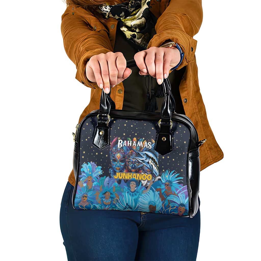 Bahamas Junkanoo Shoulder Handbag Bahamian Mask Blue Marlin