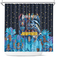 Bahamas Junkanoo Shower Curtain Bahamian Mask Blue Marlin