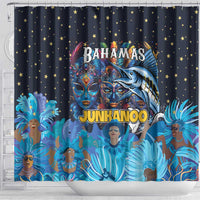 Bahamas Junkanoo Shower Curtain Bahamian Mask Blue Marlin