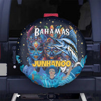 Bahamas Junkanoo Spare Tire Cover Bahamian Mask Blue Marlin - Wonder Print Shop