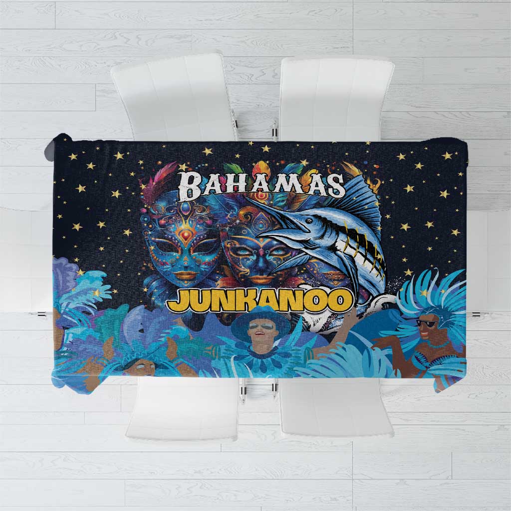 Bahamas Junkanoo Tablecloth Bahamian Mask Blue Marlin - Wonder Print Shop
