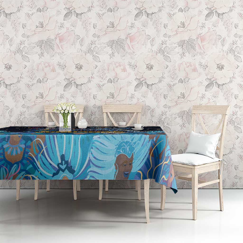 Bahamas Junkanoo Tablecloth Bahamian Mask Blue Marlin - Wonder Print Shop