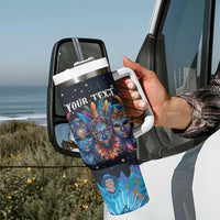 Personalized Bahamas Junkanoo Tumbler With Handle Bahamian Mask Blue Marlin - Wonder Print Shop