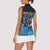 Personalized Bahamas Junkanoo Women Sleeveless Polo Shirt Bahamian Mask Blue Marlin - Wonder Print Shop