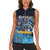 Personalized Bahamas Junkanoo Women Sleeveless Polo Shirt Bahamian Mask Blue Marlin - Wonder Print Shop