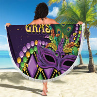 Mardi Gras Beach Blanket Luxury Mask Fleur De Lis - Wonder Print Shop