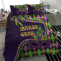 Mardi Gras Bedding Set Luxury Mask Fleur De Lis - Wonder Print Shop