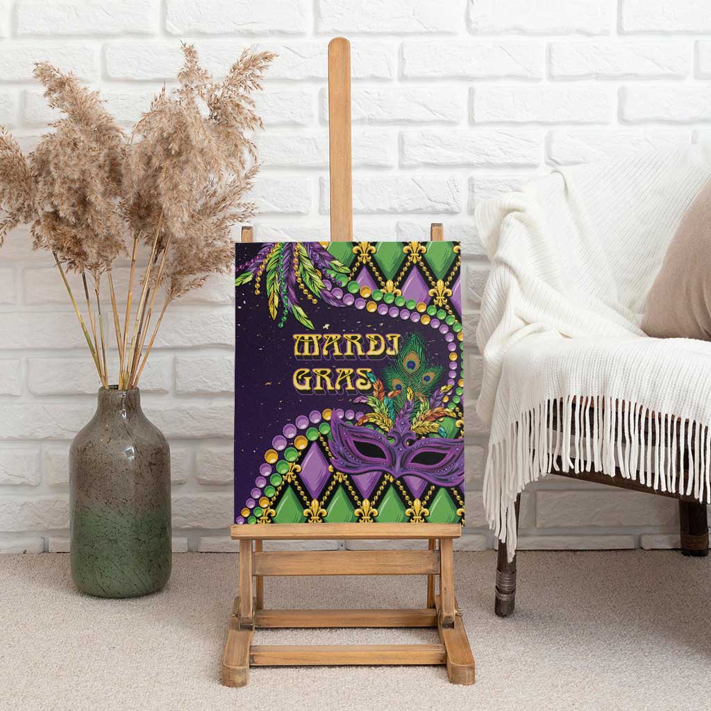 Mardi Gras Canvas Wall Art Luxury Mask Fleur De Lis - Wonder Print Shop