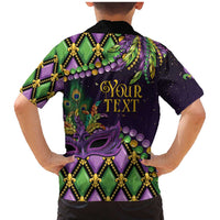 Personalized Mardi Gras Family Matching Mermaid Dress and Hawaiian Shirt Luxury Mask Fleur De Lis - Wonder Print Shop