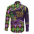 Personalized Mardi Gras Family Matching Off The Shoulder Long Sleeve Dress and Hawaiian Shirt Luxury Mask Fleur De Lis - Wonder Print Shop