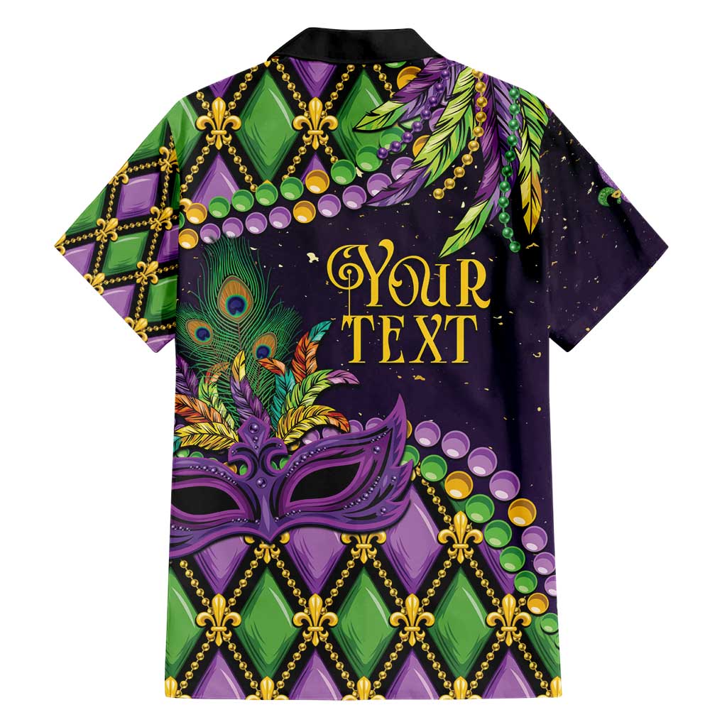 Personalized Mardi Gras Family Matching Short Sleeve Bodycon Dress and Hawaiian Shirt Luxury Mask Fleur De Lis - Wonder Print Shop