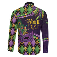 Personalized Mardi Gras Family Matching Short Sleeve Bodycon Dress and Hawaiian Shirt Luxury Mask Fleur De Lis - Wonder Print Shop