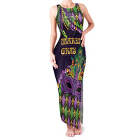 Personalized Mardi Gras Family Matching Tank Maxi Dress and Hawaiian Shirt Luxury Mask Fleur De Lis - Wonder Print Shop