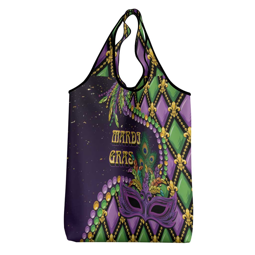 Mardi Gras Grocery Bag Luxury Mask Fleur De Lis