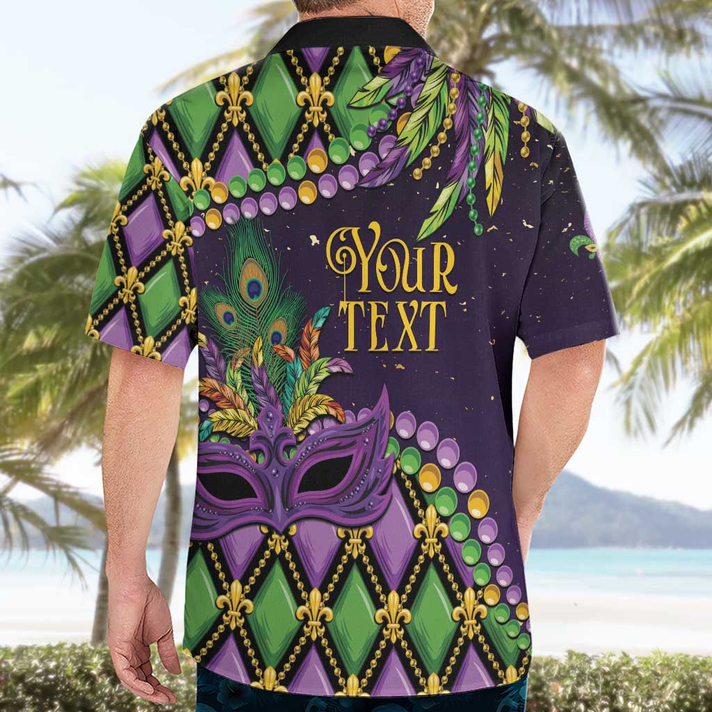 Personalized Mardi Gras Hawaiian Shirt Luxury Mask Fleur De Lis - Wonder Print Shop
