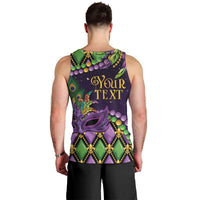 Personalized Mardi Gras Men Tank Top Luxury Mask Fleur De Lis - Wonder Print Shop