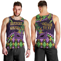 Personalized Mardi Gras Men Tank Top Luxury Mask Fleur De Lis - Wonder Print Shop