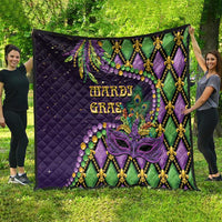 Mardi Gras Quilt Luxury Mask Fleur De Lis - Wonder Print Shop