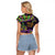 Personalized Mardi Gras Raglan Cropped T Shirt Luxury Mask Fleur De Lis - Wonder Print Shop