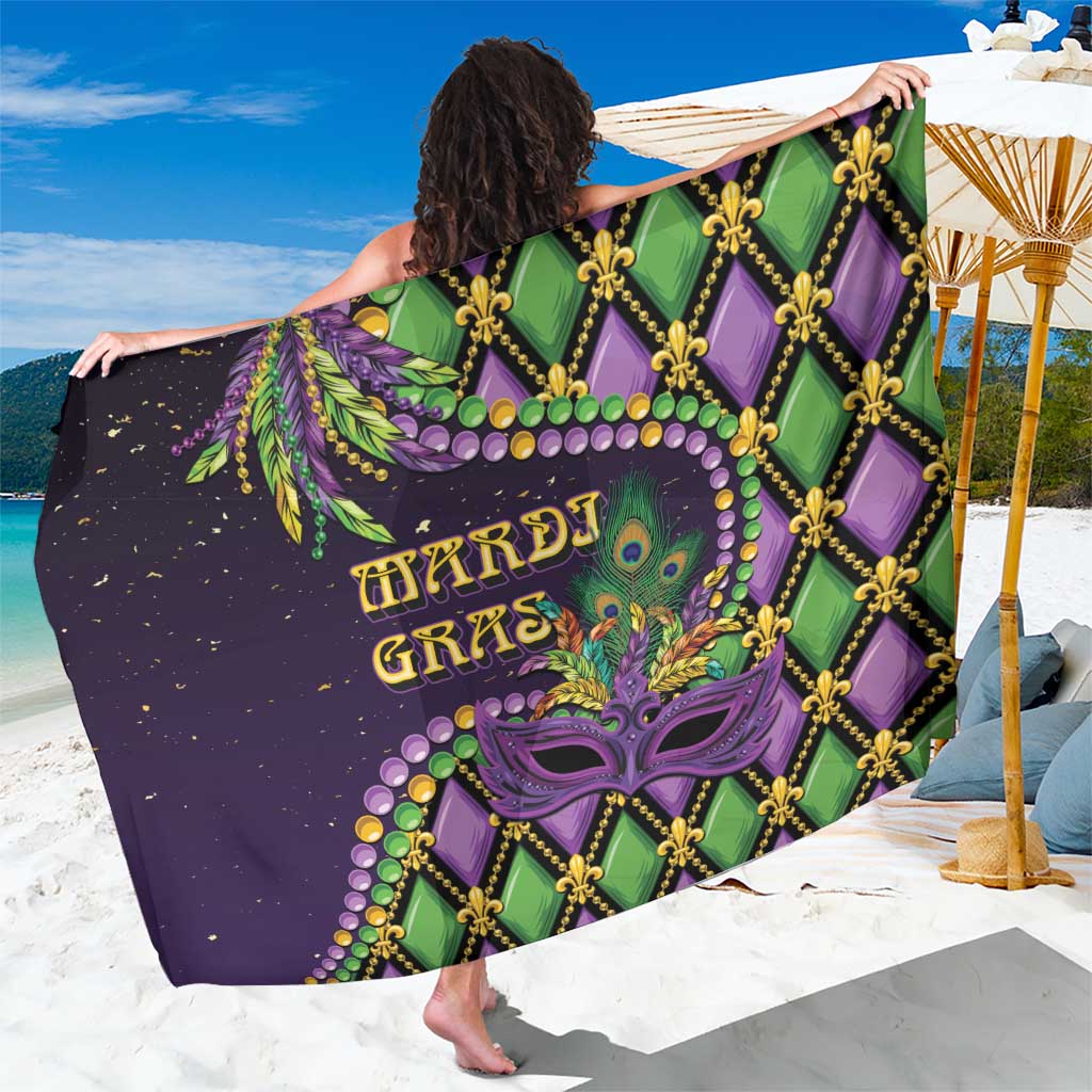 Mardi Gras Sarong Luxury Mask Fleur De Lis - Wonder Print Shop