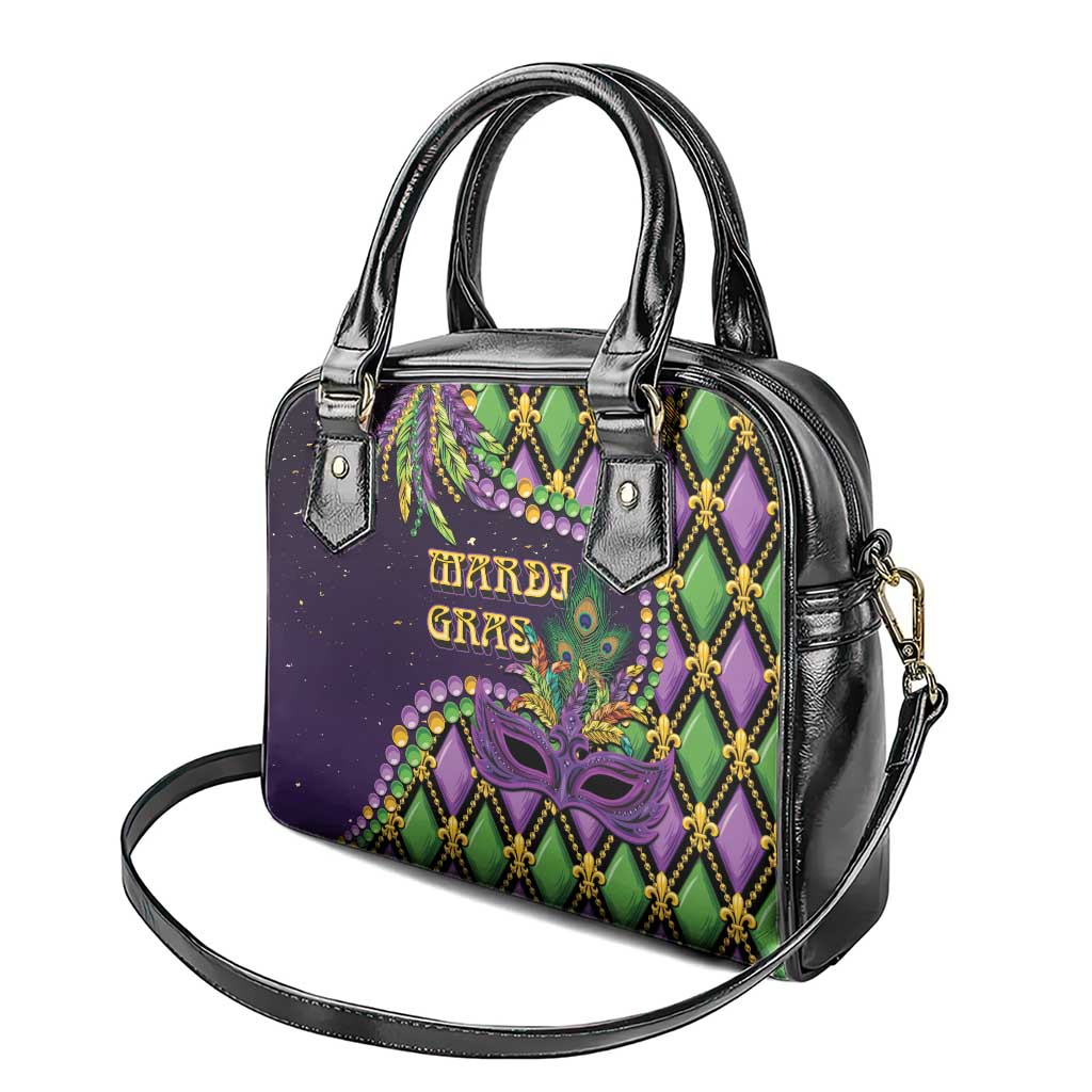 Mardi Gras Shoulder Handbag Luxury Mask Fleur De Lis