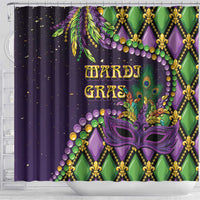 Mardi Gras Shower Curtain Luxury Mask Fleur De Lis