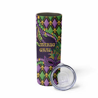 Personalized Mardi Gras Skinny Tumbler Luxury Mask Fleur De Lis - Wonder Print Shop