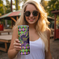Personalized Mardi Gras Skinny Tumbler Luxury Mask Fleur De Lis - Wonder Print Shop