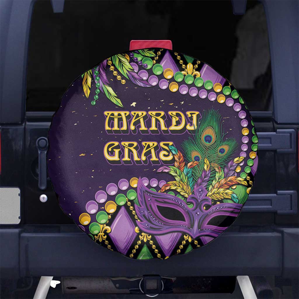Mardi Gras Spare Tire Cover Luxury Mask Fleur De Lis - Wonder Print Shop