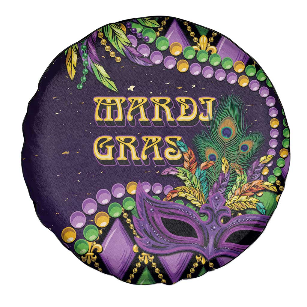 Mardi Gras Spare Tire Cover Luxury Mask Fleur De Lis - Wonder Print Shop