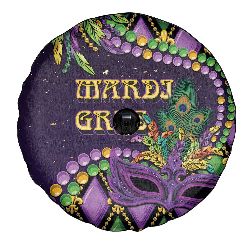 Mardi Gras Spare Tire Cover Luxury Mask Fleur De Lis - Wonder Print Shop