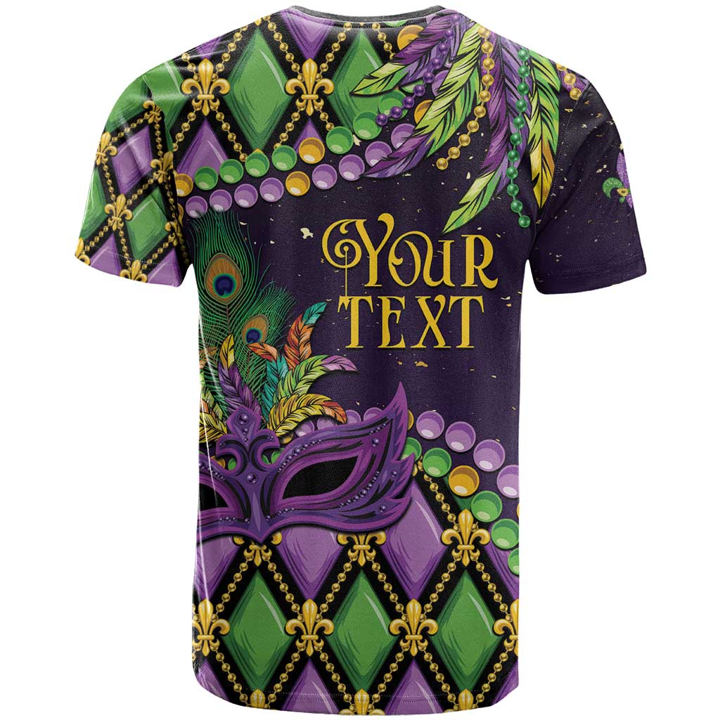 Personalized Mardi Gras T Shirt Luxury Mask Fleur De Lis - Wonder Print Shop