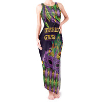 Personalized Mardi Gras Tank Maxi Dress Luxury Mask Fleur De Lis - Wonder Print Shop