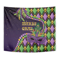 Mardi Gras Tapestry Luxury Mask Fleur De Lis - Wonder Print Shop