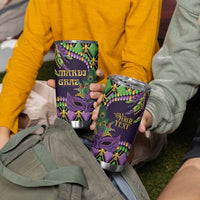 Personalized Mardi Gras Tumbler Cup Luxury Mask Fleur De Lis - Wonder Print Shop